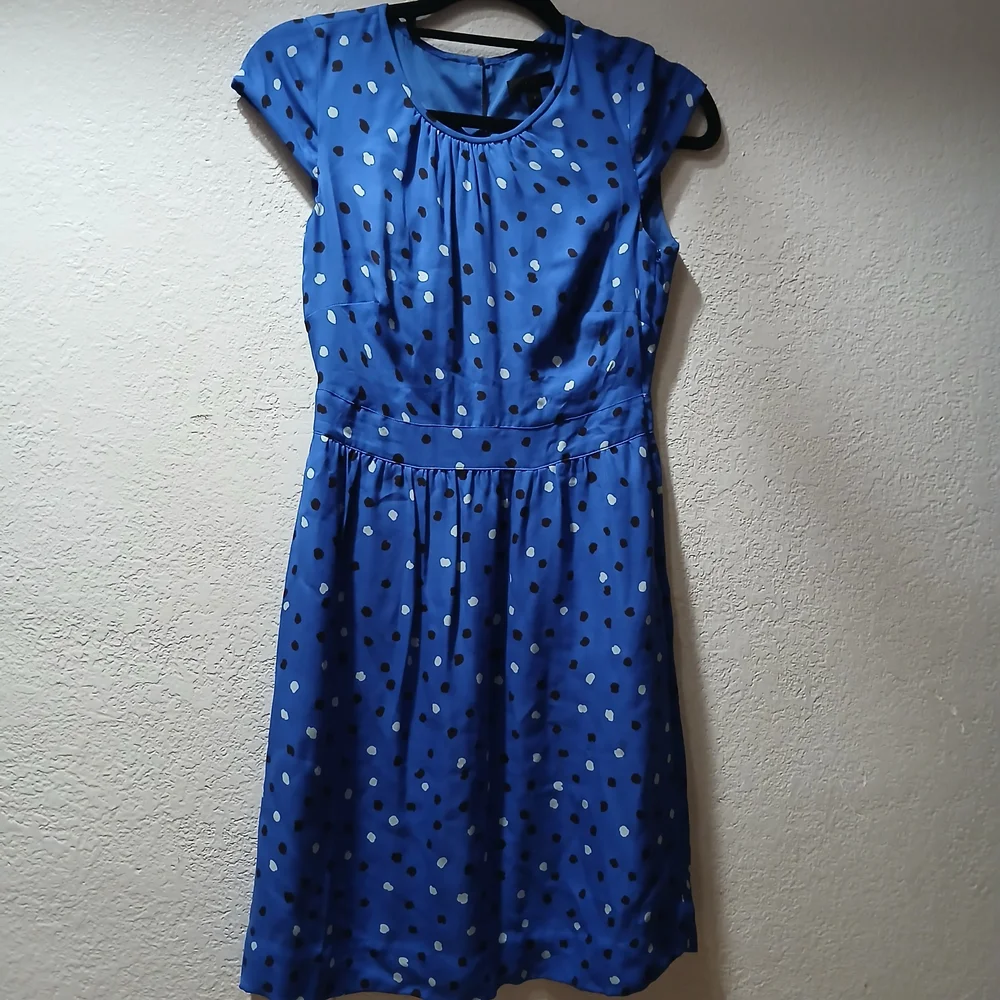 J. crew size 0 Blue Polka Dot with pockets  Dress